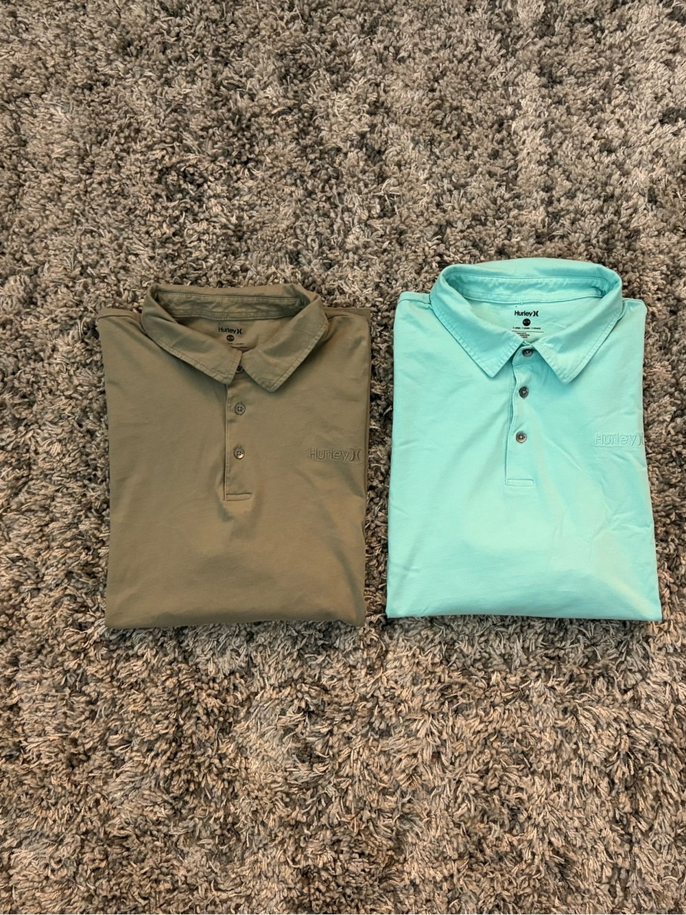 🍒 Hurley Men’s Polo Bundle- Olive Green and Aqua